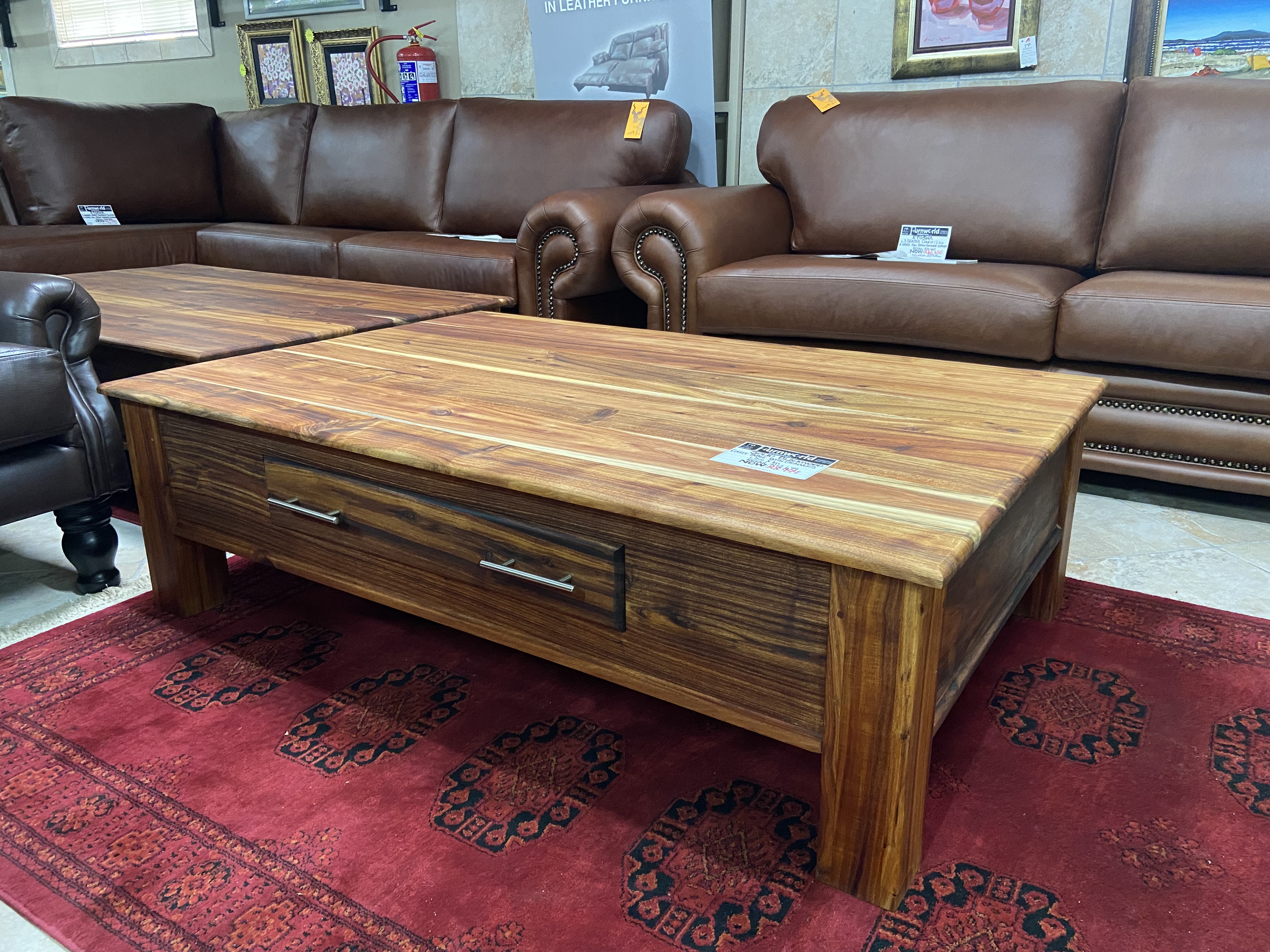 SOLID BLACKWOOD COFFEE TABLE WITH DRAWERS